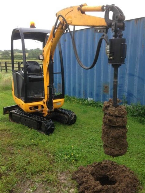 auger attachment for mini excavator|mini excavator post hole digger.